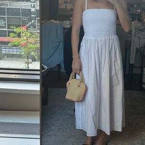 Theory white midi dress